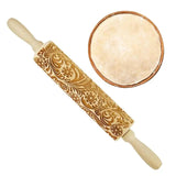 Christmas Rolling Pins Snowflake Wooden Rolling Embossing Baking Cookies Biscuit Fondant Cake Patterned Roller