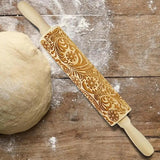Christmas Rolling Pins Snowflake Wooden Rolling Embossing Baking Cookies Biscuit Fondant Cake Patterned Roller