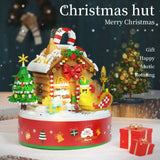 Christmas Theme Building Blocks Toys Pink Christmas Tree Santa Claus Photo Frame Assembly Bricks Model Children's Holiday Gifts