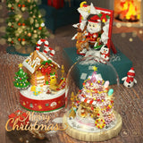 Christmas Theme Building Blocks Toys Pink Christmas Tree Santa Claus Photo Frame Assembly Bricks Model Children's Holiday Gifts