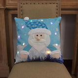 Christmas Throw Pillow Covers Throw Pillow Case With Led Lights Snowman Santa Claus Throw Pillow Cover Christmas Pillowcase For