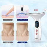 CkeyiN Neck Face Beauty Device LED Photon Skin Care Machine Face Lifting Firming Neck Wrinkle Removing Whitening Facial Massager