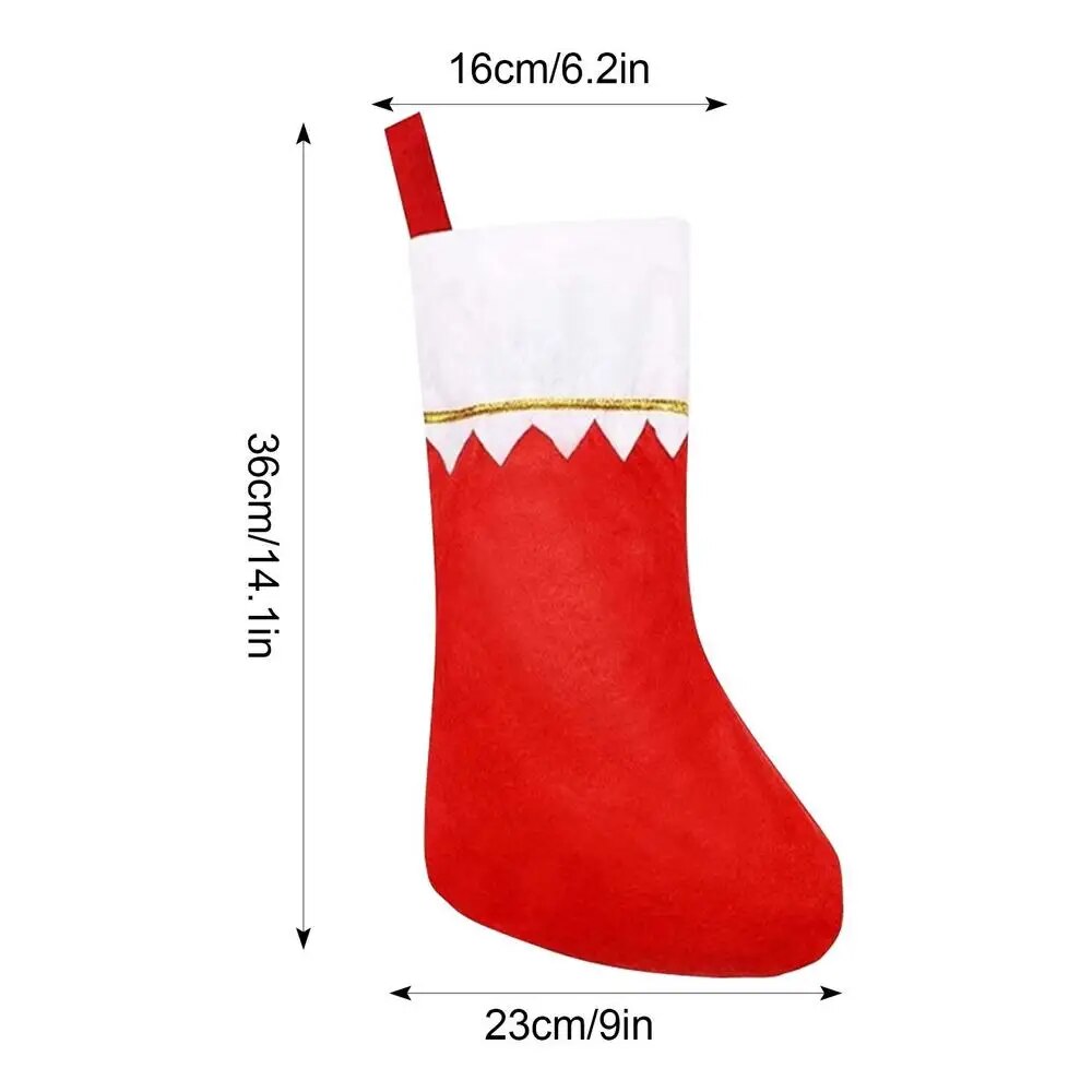 Classic Stocking Decoration 12pcs Felt Decoration Stockings With Large Capacity Indoor Seasonal Decor Gift Bag For Bedside