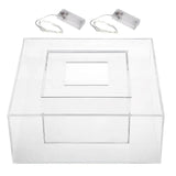 Clear Cake Riser Acrylic Stand Cake Riser Clear Acrylic Square Cylinder Display Box For Party Birthday Engagement Anniversary