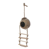 Coconut Shell Bird Nest Natural Coconut Fiber Shell Bird House For Parrot Hangings Swing Hideout Toys With Ladder Breeding Nest