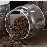 Coffee Bean Vacuum Seal Jar Moisture Resistant Clear Glass Cereal Candy Food Fresh Storage Barista Tools