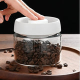 Coffee Bean Vacuum Seal Jar Moisture Resistant Clear Glass Cereal Candy Food Fresh Storage Barista Tools