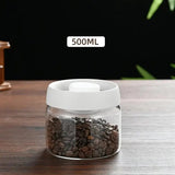 Coffee Bean Vacuum Seal Jar Moisture Resistant Clear Glass Cereal Candy Food Fresh Storage Barista Tools
