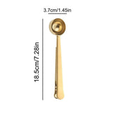 Coffee Clamp And Spoon Multi-functional Stainless Steel Spoon Clip Kitchen Sealing And Scooping Spoon Clamp For Tea Sugar Flour