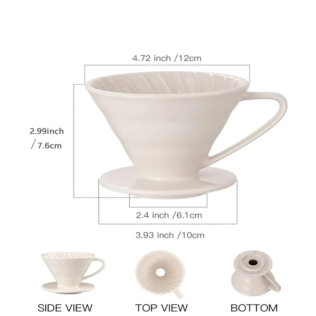 Coffee Filter Cup Holder V60 Reusable Portafilter Espresso Coffee Dripper Funnel Ceramic Accesorios Cafe Coffeeware