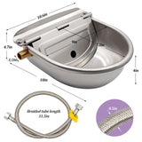 Copper Valve Cow Drinking Bowl Stainless Steel Automatic Float Water Outlet Cup Goat Drinker For Pig/Cattle/Sheep/Horse/Dog