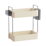 Cosmetic Stationery Storage Holder Double Layer Spice Organizer Rack Space Saving Bathroom Countertop Organizer Stackable