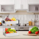 Cosmetic Stationery Storage Holder Double Layer Spice Organizer Rack Space Saving Bathroom Countertop Organizer Stackable