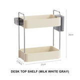 Cosmetic Stationery Storage Holder Double Layer Spice Organizer Rack Space Saving Bathroom Countertop Organizer Stackable