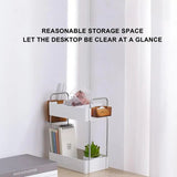 Cosmetic Stationery Storage Holder Double Layer Spice Organizer Rack Space Saving Bathroom Countertop Organizer Stackable