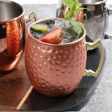Creative Stainless Steel Hammered Point Cocktail Mug, Non-Slip with Gold Handle Drum Mug for Home and Bar Drinking Mule Mugs