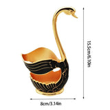 Creative Swan Rack Western Cutlery Dessert Fork Spoon Storage Rack Zinc Alloy Swan Shape Metal Dinner Fork Teaspoon Organizer