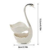 Creative Swan Rack Western Cutlery Dessert Fork Spoon Storage Rack Zinc Alloy Swan Shape Metal Dinner Fork Teaspoon Organizer