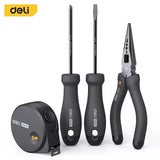 DELI 6 Pieces Household Tools Set 6" Needle Nose Plier Hand Tool Household Repair Tools Kit Woodworking Toolbox Hardware Tool
