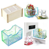 DIY Epoxy Mold Storage Rack Set Silicone Mold Mirror Resin Of Coaster Storage Box Home Decoration Painting Art Crafts Storage