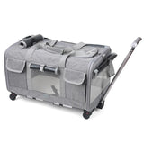 Detachable Pet Trolley Case Cat Going Out Carrying Bag Portable Cat Carrier with Wheel Large Capacity Pet Carrier Breathable