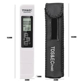 Digital Water Quality Tester TDS EC Meter Range 0-9990 Multifunctional Water Purity Temperature Meter TEMP PPM Tester