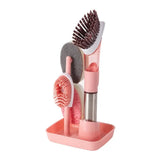 Dish Cleaning Brush, Soap Dispensing Dish Brush Set With 4 Replacement Heads And Storage Holder, Kitchen Scrub Brush Cleaning