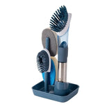Dish Cleaning Brush, Soap Dispensing Dish Brush Set With 4 Replacement Heads And Storage Holder, Kitchen Scrub Brush Cleaning