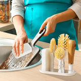 Dish Scrub Brush Dish Washing Scrubber With 3 Heads Cleaning Supplies With Soft Bristles For Pots Pans Corners Bottles Dishes