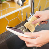 Dish Scrubber Brush Natural Scrub Brush For Household Cleaning Ergonomic Bamboo Dish Brush Pans And Vegetables Kitchen Brushes