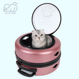 Dog Cat Trolley Suitcase Luggage with Wheels Carrying Transparent Suitcase Breathable Pet Cat Carrier Backpack Pet Stroller