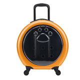 Dog Cat Trolley Suitcase Luggage with Wheels Carrying Transparent Suitcase Breathable Pet Cat Carrier Backpack Pet Stroller