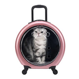 Dog Cat Trolley Suitcase Luggage with Wheels Carrying Transparent Suitcase Breathable Pet Cat Carrier Backpack Pet Stroller
