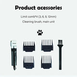 Dog Clippers Low Noise Professional Rechargeable Cordless Quiet Dog Grooming Kit for Cats Pets