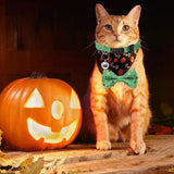 Dog Collar With Bowtie Spooky Pumpkin Spider BowTie Collars For Pets Dogs Apparel Accessories For Photography Wedding Home