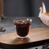 Double Glass Coffee Mug Minimalistic Glass Double-Wall Drinking Mug Durable Insulated Wine Glass For Coffee Tea Whiskey