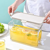 Drink Dispenser For Refrigerator Leakproof Portable Food Grade Transparent Drink Tank 3.9L Beverage Tank With Faucet For Dining