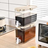 Drink Dispenser For Refrigerator Leakproof Portable Food Grade Transparent Drink Tank 3.9L Beverage Tank With Faucet For Dining