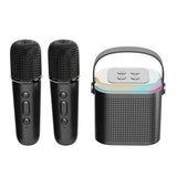 Dual Microphone Karaoke Machine Portable Bluetooth PA Speaker System with 1&2 Wireless Microphones for Home for Adults and Kids