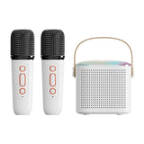 Dual Microphone Karaoke Machine Portable Bluetooth PA Speaker System with 1&2 Wireless Microphones for Home for Adults and Kids
