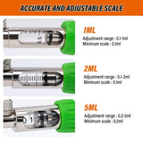 E Style 5ml/2ml/1ml Automatic Animal Continuous Metal Syringe Veterinary Equipment With Bottle Vaccination Double vaccine bottle