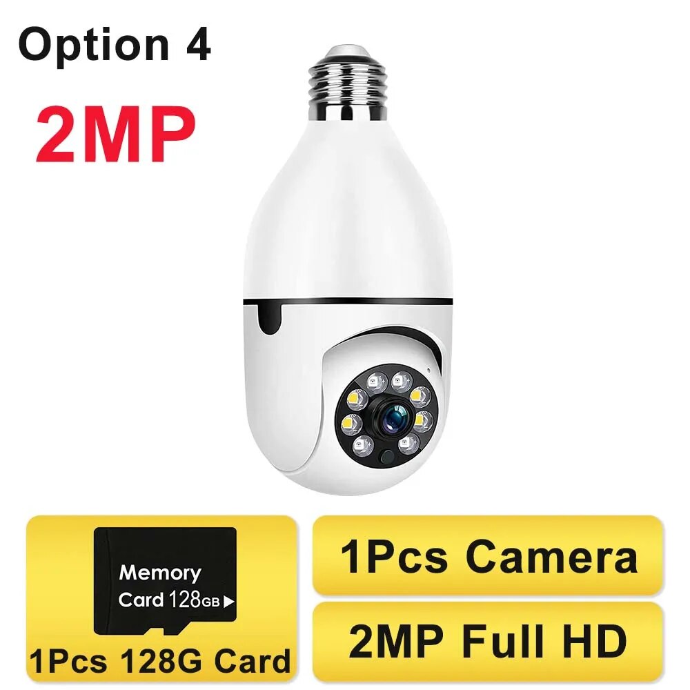 E27 WiFi Bulb Camera 1080P Baby Pet Monitor Indoor Full Color Night Auto Tracking Video Surveillance Security Cameras Floodlight