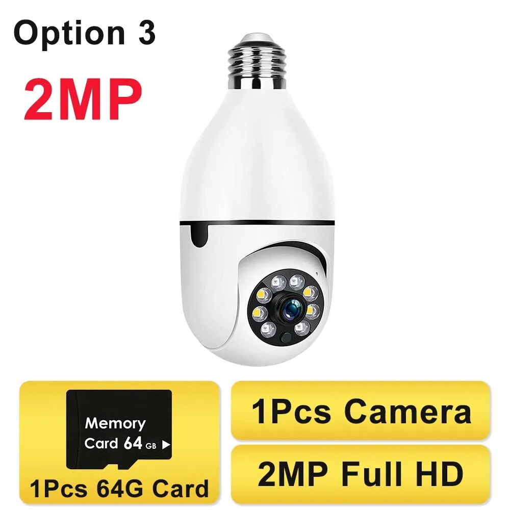 E27 WiFi Bulb Camera 1080P Baby Pet Monitor Indoor Full Color Night Auto Tracking Video Surveillance Security Cameras Floodlight
