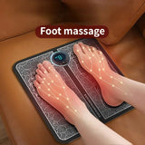 EMS Pulse Electric Foot Massager Foot Therapy Machine Foot Pad Intelligent Acupuncture Foot Massage Pad Mat Muscle Stimulation