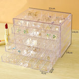 Earring Jewelry Box Acrylic Jewelry Storage Box Women's Ring Jewelry Display Box with 5 Drawers and 120 Small Compartment Trays