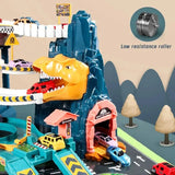 Electric Dinosaur Mountain Road Rail Kids Puzzle Playful Toy Adventure Car Small Train Car Parking Lot For Boys Birthday Gift