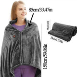 Electric Heating Outer Shawl Blanket Two-Sided Coral Fleece Warm Body Shawl Cloak USB Heating Blanket Cold-Proof Warm Blanke