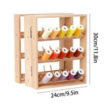 Embroidery Thread Rack Folding Natural Thickened Braiding Rack Spool Stand Thread Holders Hold Up To 69 Spools Storage For