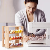 Embroidery Thread Rack Folding Natural Thickened Braiding Rack Spool Stand Thread Holders Hold Up To 69 Spools Storage For
