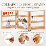 Embroidery Thread Rack Folding Natural Thickened Braiding Rack Spool Stand Thread Holders Hold Up To 69 Spools Storage For